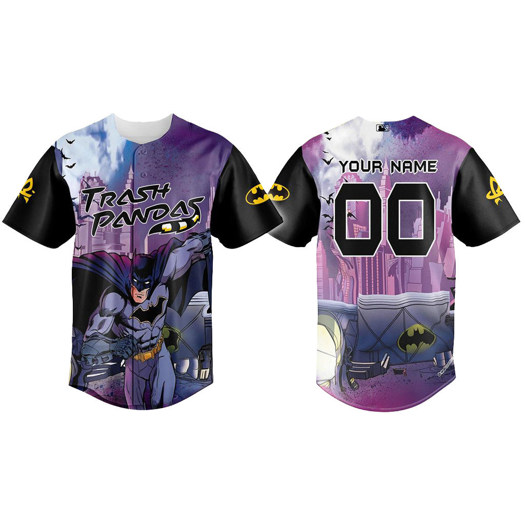 Custom Rocket City Trash Pandas Batman Theme Night 2026 Baseball Jersey Good Gifts For Husband - Merchluma