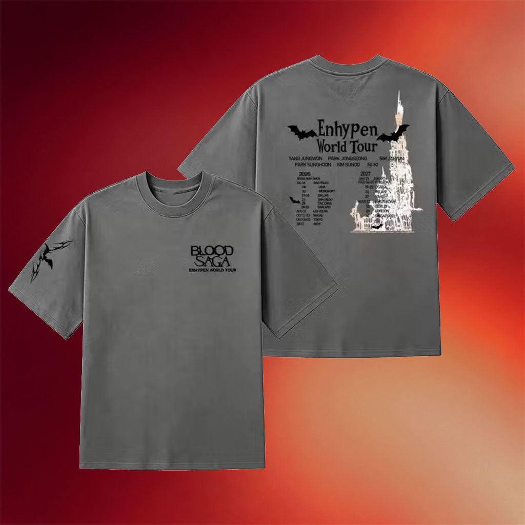 Enhypen Merch 2026 ENHYPEN Blood Saga World Tour T-Shirt Blood Saga Merch Gift For Kpop Fans - Merchluma