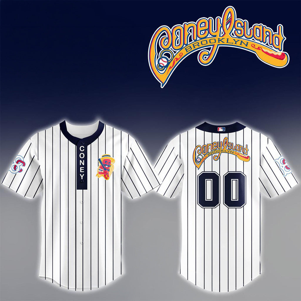 Custom Brooklyn Cyclones Coney Franks Night 2026 Striped Baseball Jersey Useful Gift For Men - Merchluma