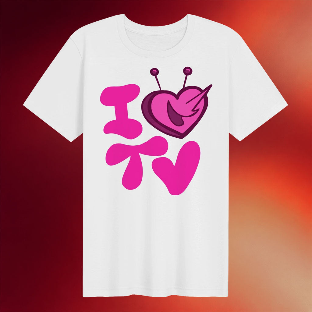 PaperBoxMart Merch 2026 I Love TV T-Shirt White Tenna Shirt Gift For Besties - Merchluma