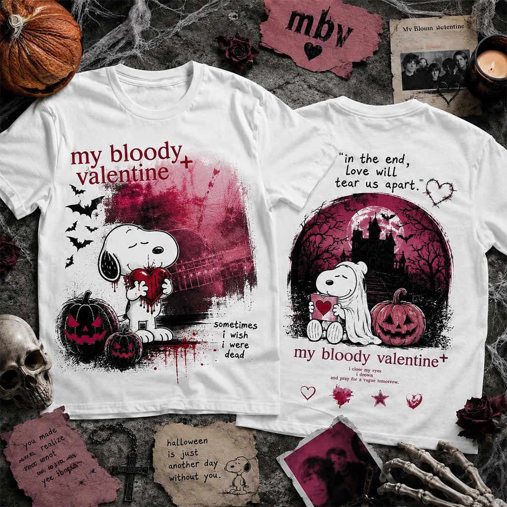 Snoopy My Bloody Valentine Horror Halloween T-Shirt Snoopy Merch Gifts For Brother - Merchluma