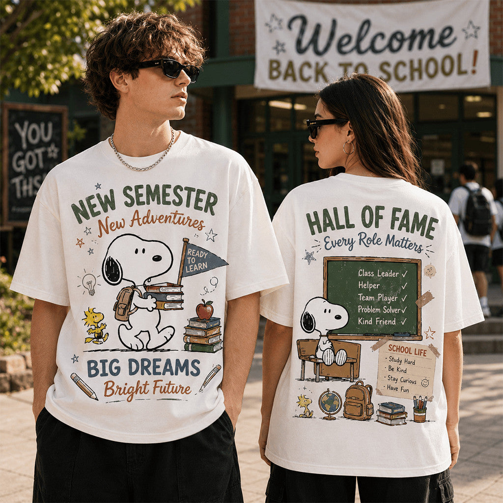 Snoopy New Semester Back To School T-Shirt Snoopy Merch Gifts For Students - Merchluma