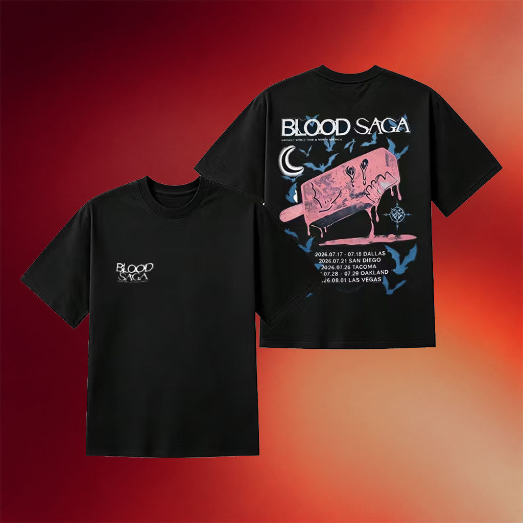Enhypen Merch 2026 ENHYPEN Blood Saga World Tour US T-Shirt Black Music Related Gifts For Guys - Merchluma