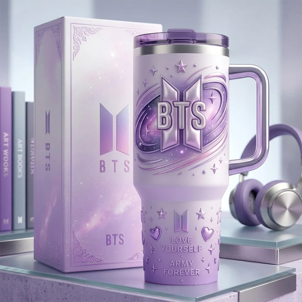 BTS Love Yourself Army Forever Handle Tumbler BTS Merch Gift For Army Fans - Merchluma
