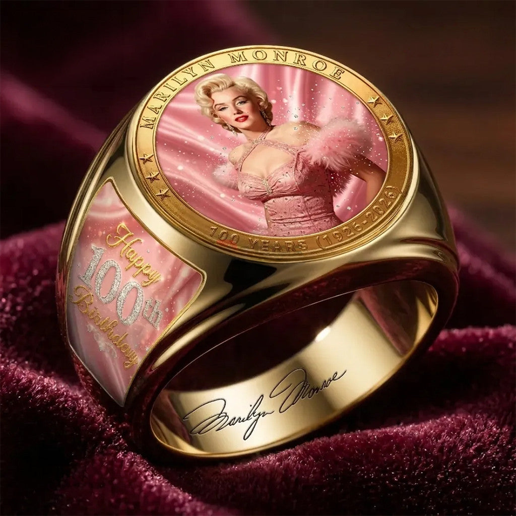 Marilyn Monroe 100th Anniversary Ring Marilyn Monroe Merch Unique Gift For Him Birthday - Merchluma
