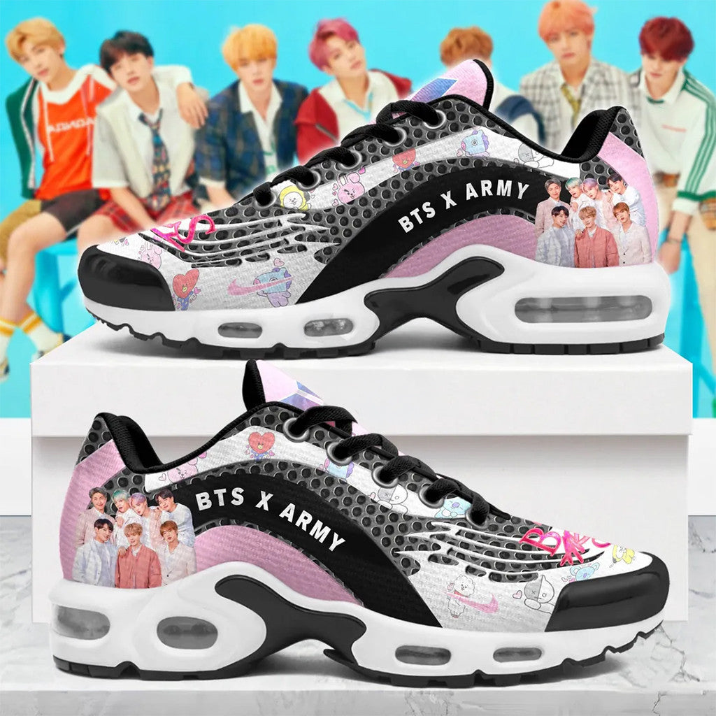 BTS X ARMY Pattern Athletic Running Shoes BTS Merch Gift Ideas For Husband - Merchluma