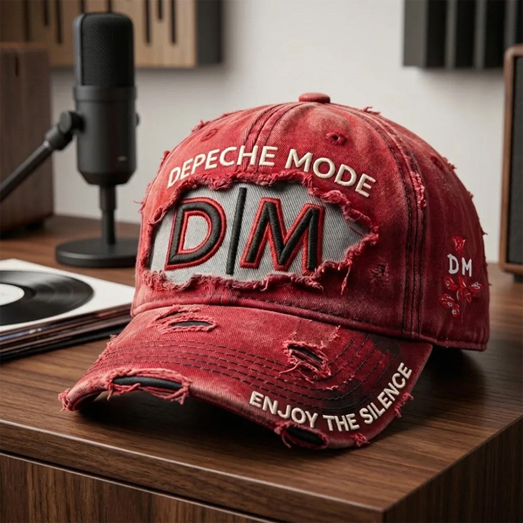 Depeche Mode Enjoy The Silence Red Baseball Cap Depeche Mode Merch Gift For Rockers - Merchluma
