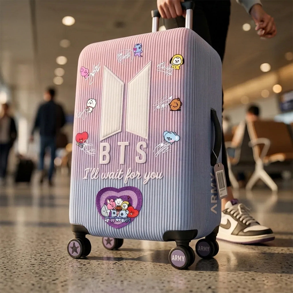 BTS BT21 Luggage Cover BTS World Tour 2026 Merch Minimalist Gifts For Fans - Merchluma