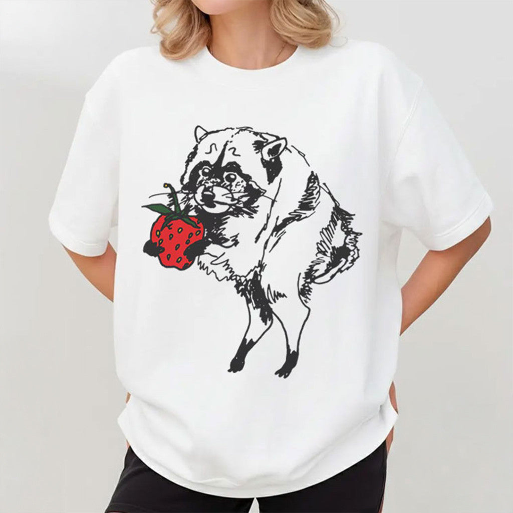 Jimothy The Raccoon Strawberry Cute Animal T-Shirt Jimothy Funny Meme Merch Gift For BFF - Merchluma