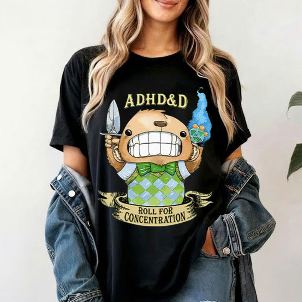 ADHD D Roll For Concentration Dungeons Dragons T-Shirt 2026 Best Gift For Sisters - Merchluma