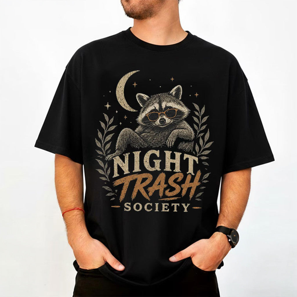 Night Trash Society Raccoon Funny Vintage Trash Panda T-Shirt Animal Lover Gift Ideas - Merchluma