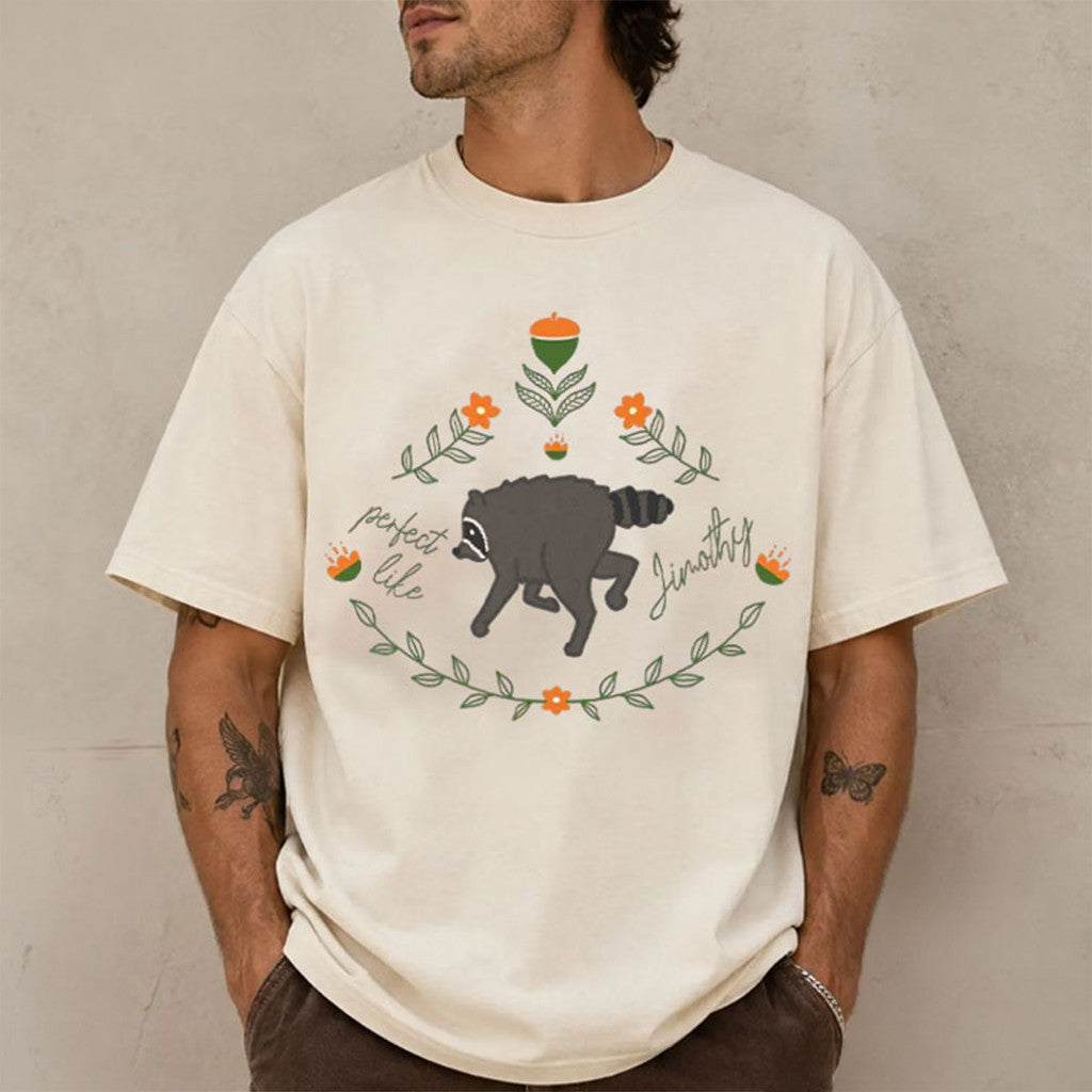 Perfect Like Jimothy Floral Raccoon Proud Rustic T-Shirt Gift Ideas For Animal Lovers - Merchluma