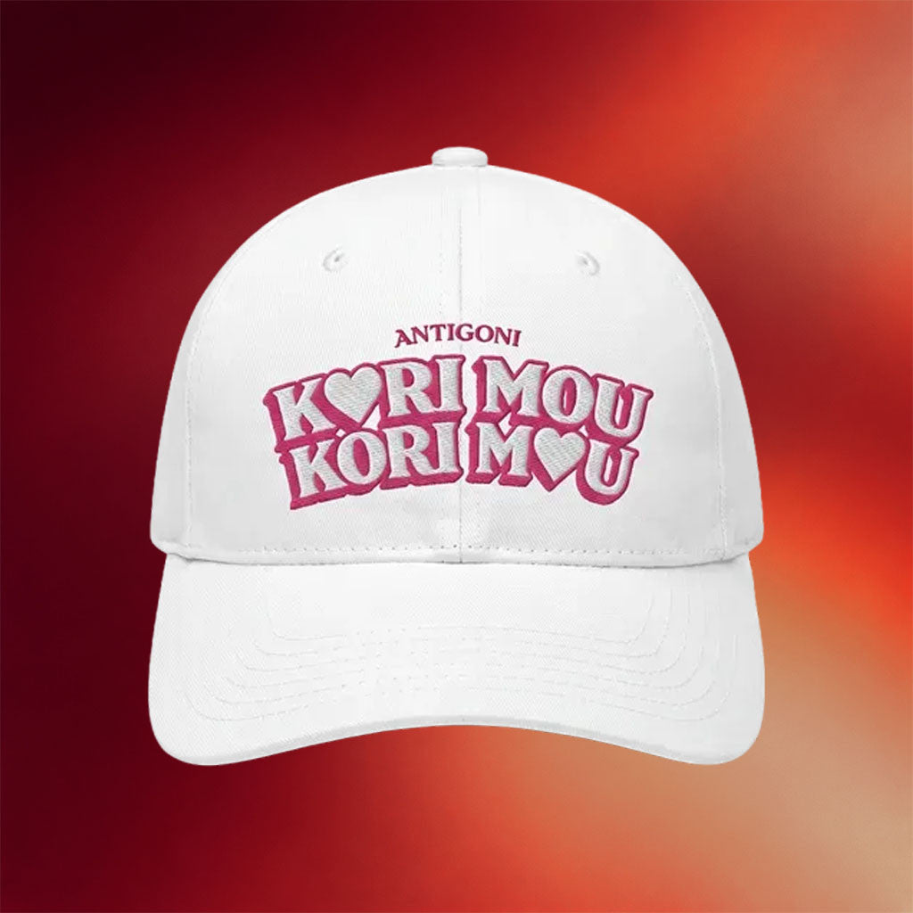 Antigoni Merch 2026 Kori Mou White Hat Embroidered Music Gift Ideas For Guys - Merchluma