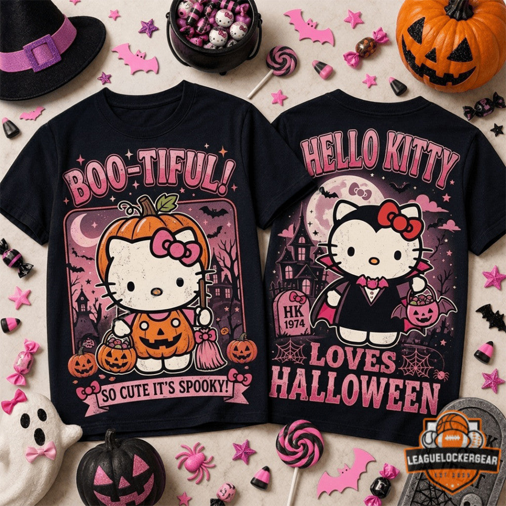 Hello Kitty Halloween Boo-tiful Vampire T-Shirt So Cute It's Spooky Shirt Halloween Gifts - Merchluma