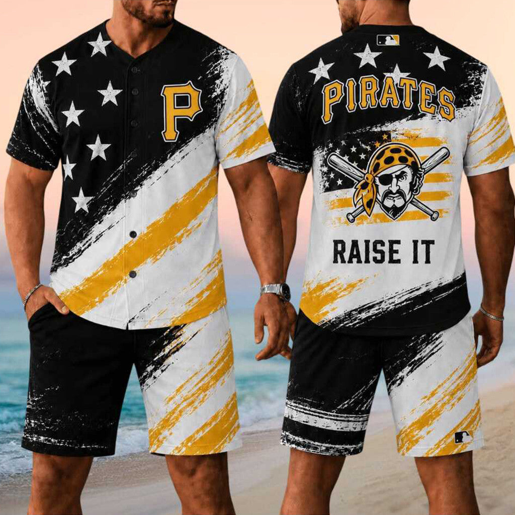 Pittsburgh Pirates Merch 2026 Raise It Jersey And Shorts Set Baseball Fan Merch Gifts For Dad - Merchluma