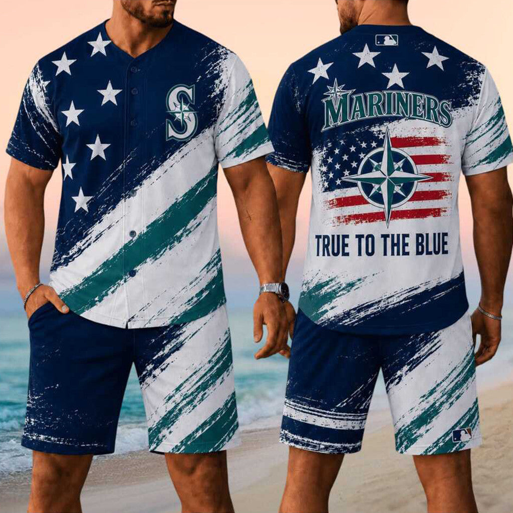 Seattle Mariners Merch 2026 True To The Blue Jersey And Shorts Set Baseball Fan Gear Gifts Idea - Merchluma