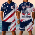 Washington Nationals Merch 2026 Stay In The Fight American Flag Jersey And Shorts Set Fan Gifts - Merchluma