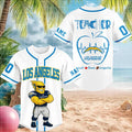 Personalized Los Angeles Chargers Mascot Teacher Heartbeat Baseball Jersey Chargers Merch 2026 - Merchluma