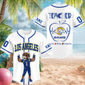 Personalized Los Angeles Rams Mascot Teacher Heartbeat Baseball Jersey LA Rams Merch 2026 - Merchluma