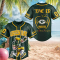 Custom Green Bay Packers Mascot Cheesehead Teacher Heartbeat Baseball Jersey Packers Merch 2026 - Merchluma