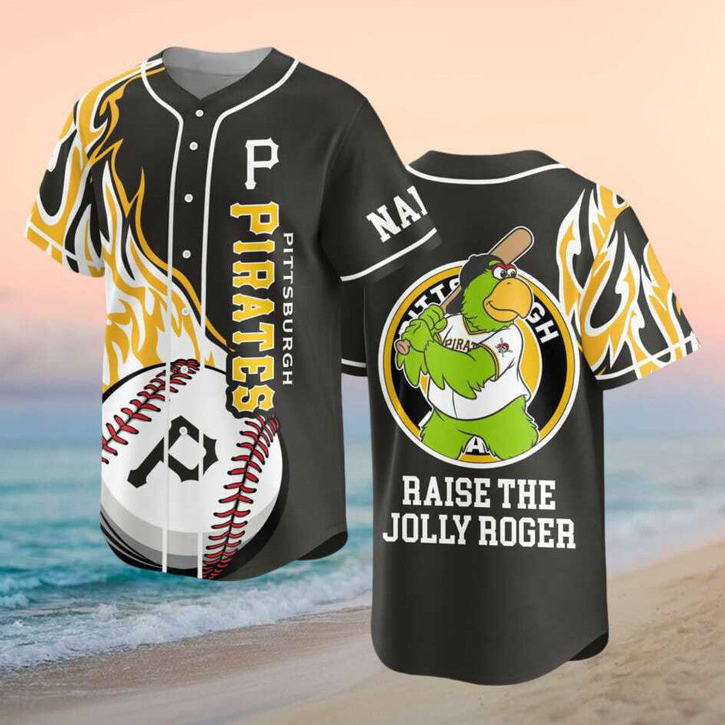 Custom Pittsburgh Pirates Merch 2026 Raise The Jolly Roger Baseball Jersey Baseball Lovers Gift - Merchluma