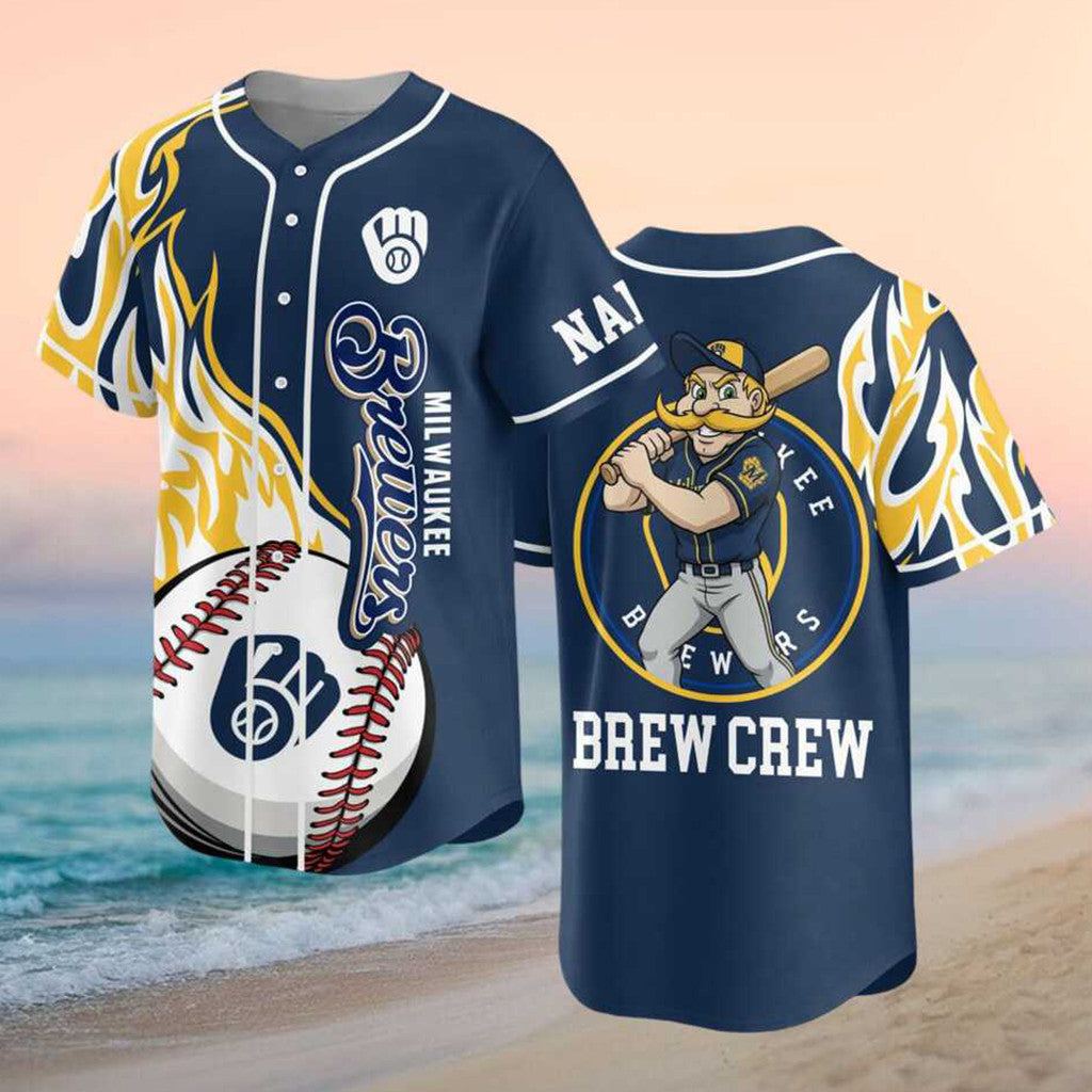 Personalized Milwaukee Brewers Merch 2026 Brew Crew Baseball Jersey Baseball Lover Gift Ideas - Merchluma