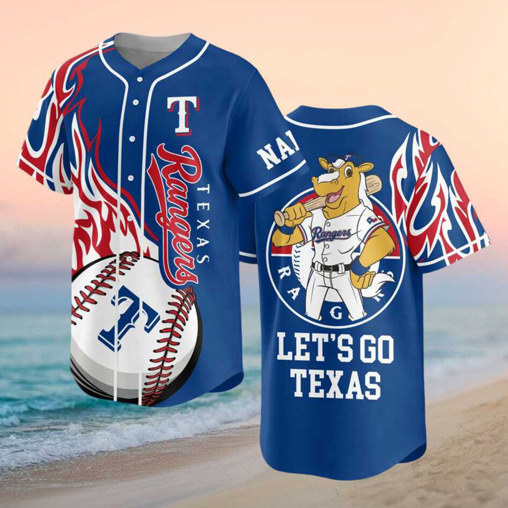 Personalized Texas Rangers Merch 2026 Let's Go Texas Baseball Jersey Gifts For Baseball Fans - Merchluma