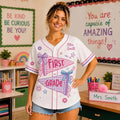 Personalized Grade Level Teacher Jersey Cute Bow Jersey Back To School Teacher Gifts - Merchluma