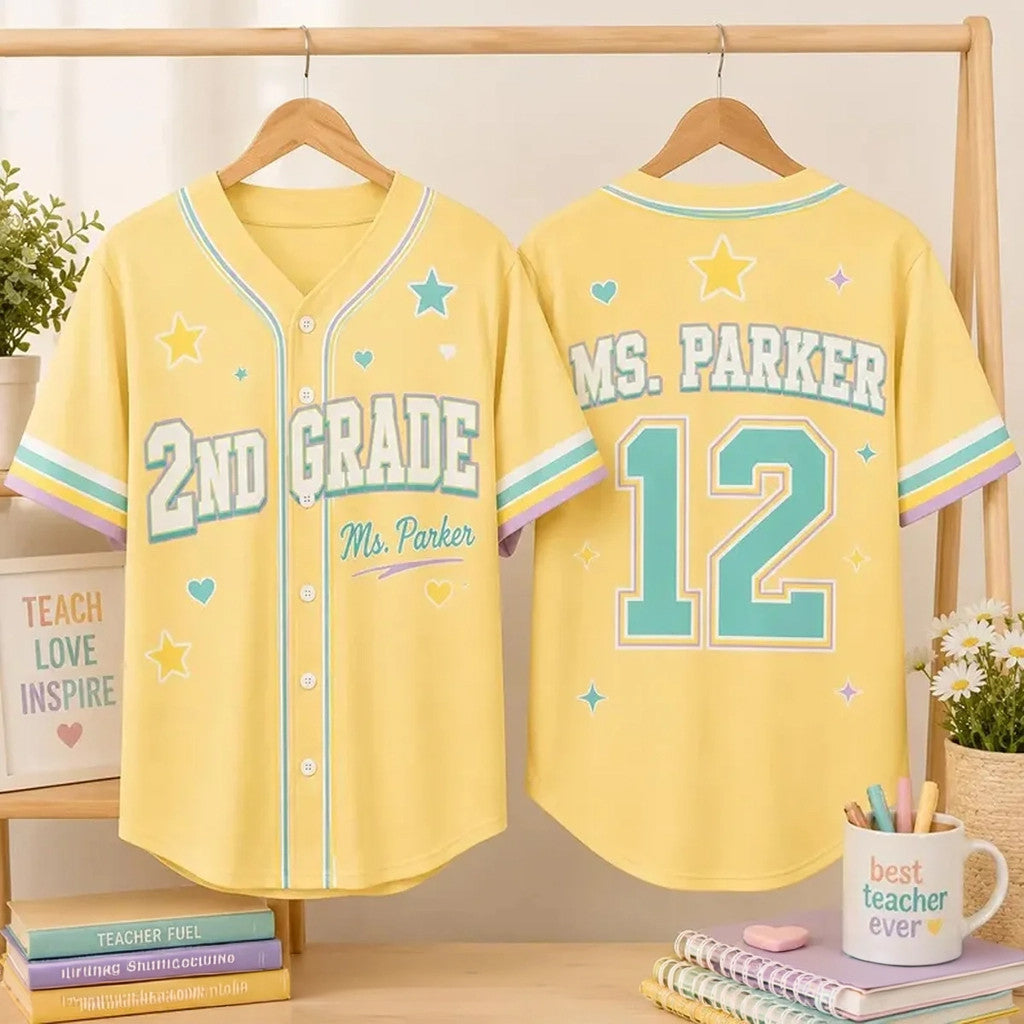 Personalized Teacher Baseball Jersey Back To School Jersey Shirt Custom Teacher Gifts - Merchluma