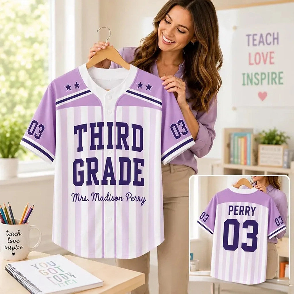 Personalized Teacher Baseball Jersey Back To School Teacher Clothing Gift For Friends - Merchluma