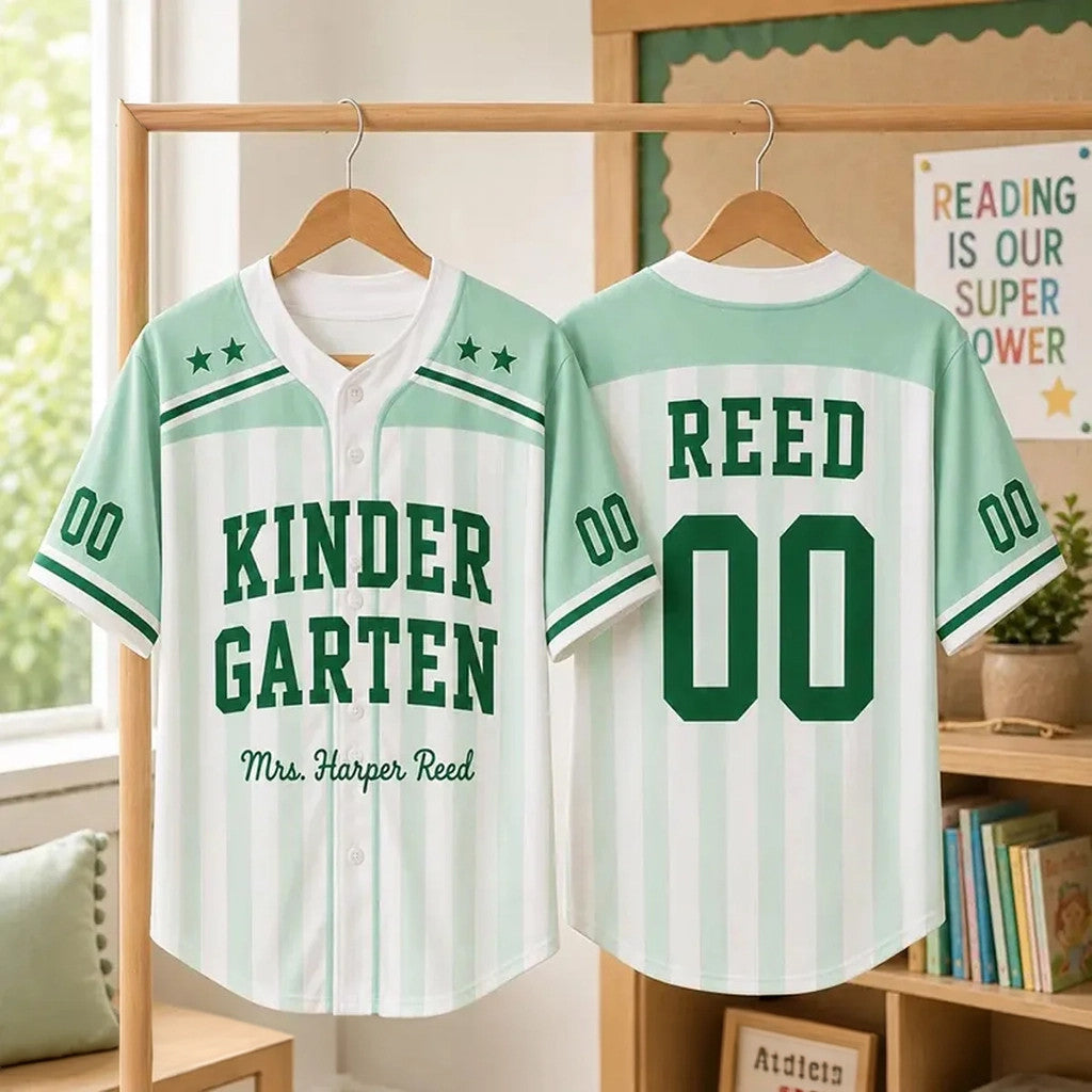 Personalized Teacher Baseball Jersey Kindergarten Jersey Teacher Appreciation Week Ideas - Merchluma