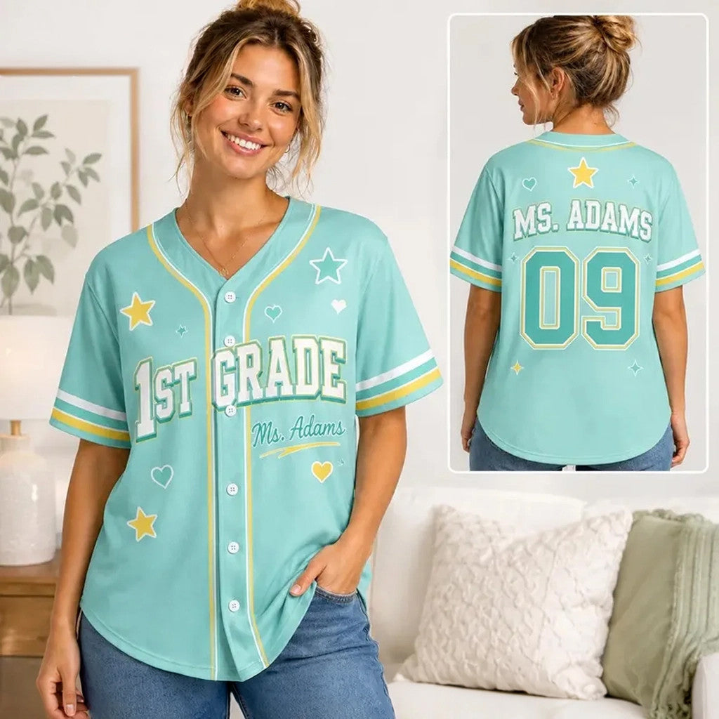 Personalized Teacher Baseball Jersey School Spirit Jersey Best Teacher Appreciation Gifts - Merchluma