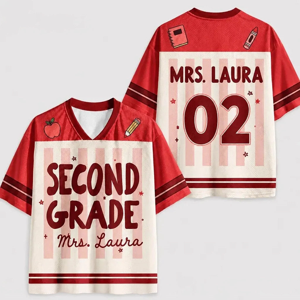 Personalized Grade Teacher Jersey Shirt Back To School Outfits Best Teacher Gifts - Merchluma