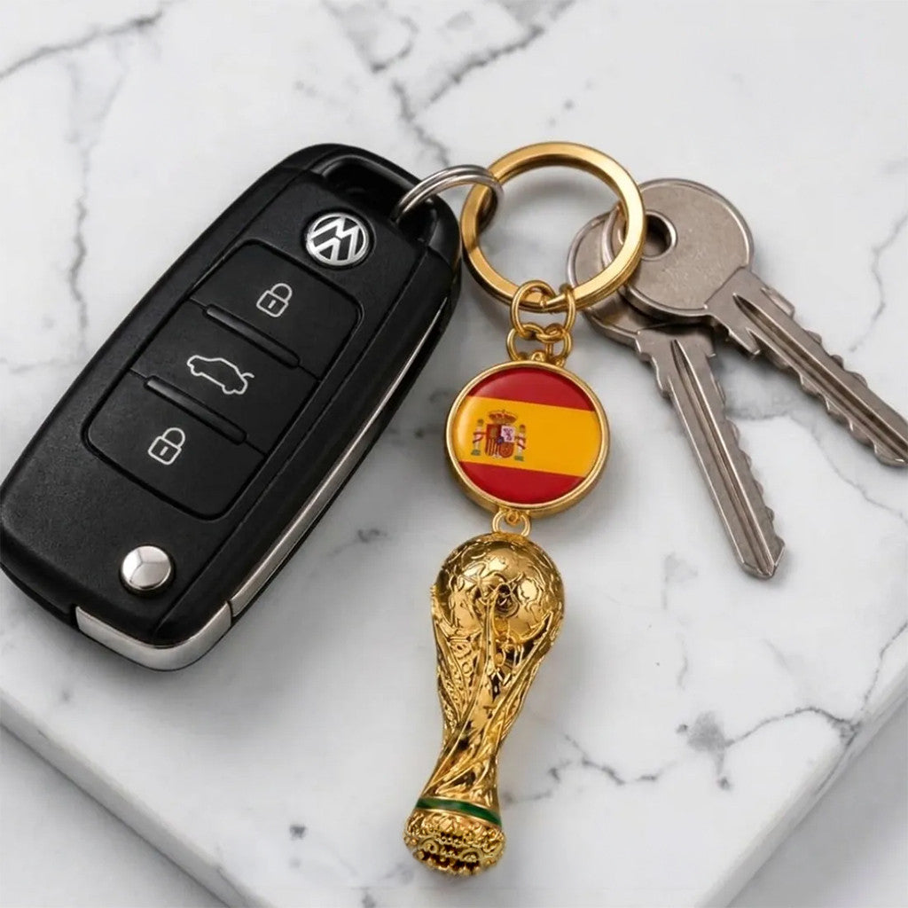 Spain 2026 World Cup Champions Keychain Spain Soccer Merch Present For Husband - Merchluma