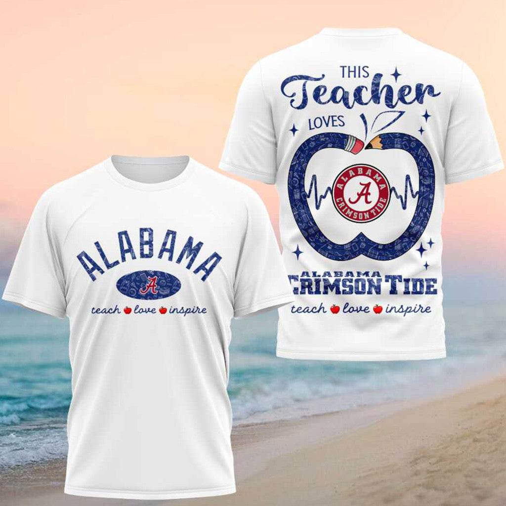 Alabama Crimson Tide 2026 Teach Love Inspire T-Shirt Best Gift For Teachers - Merchluma
