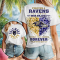 Baltimore Ravens Football Team Logo Heart Crystal Forever Shirt Ravens Merch Present For Fans - Merchluma