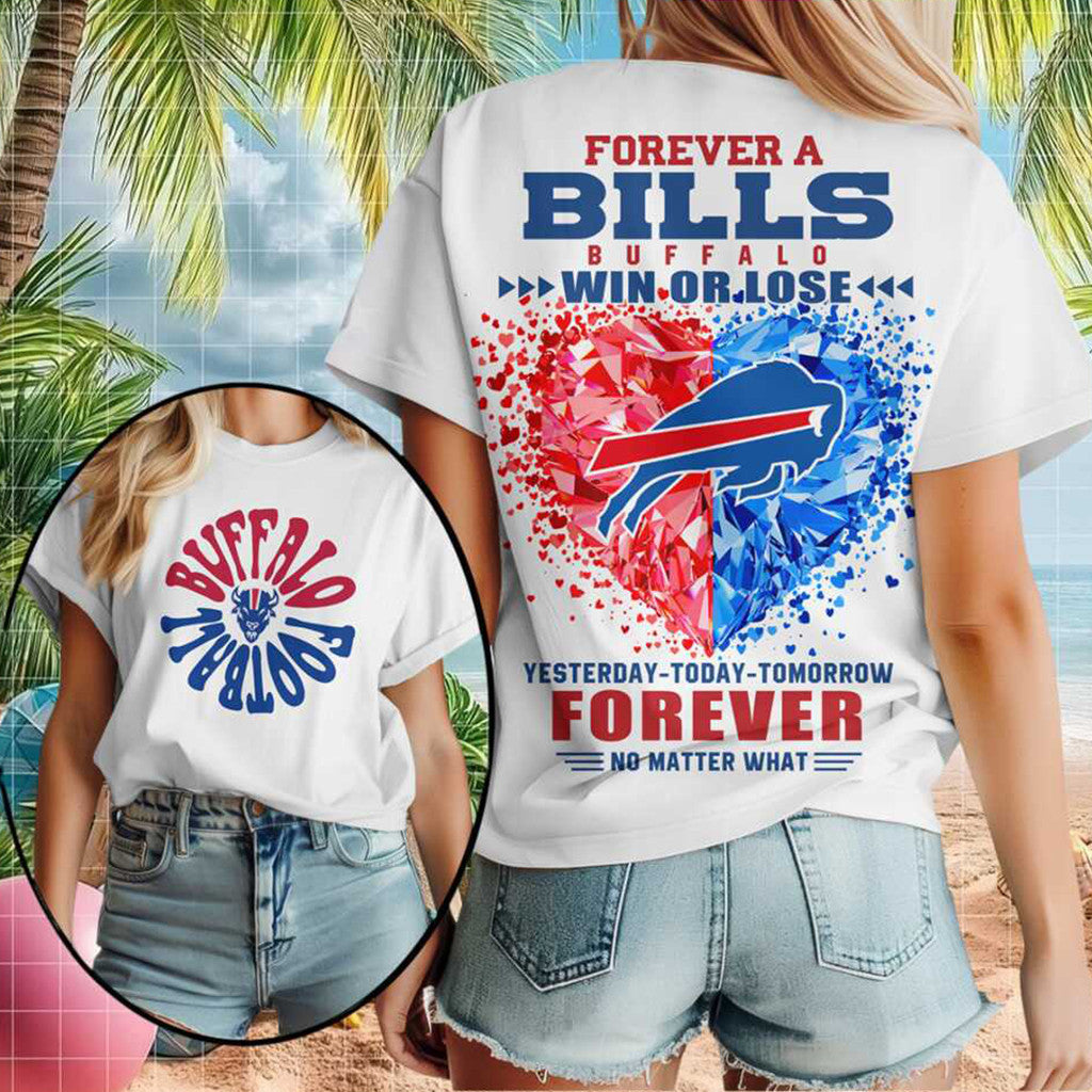 Buffalo Bills Diamond Heart Win Or Lose Football Shirt 2026 Buffalo Bills Merch Present For Fan - Merchluma