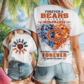 Chicago Bears Football Team Logo Heart Crystal Forever Shirt Chicago Bears Merch Fan Present - Merchluma
