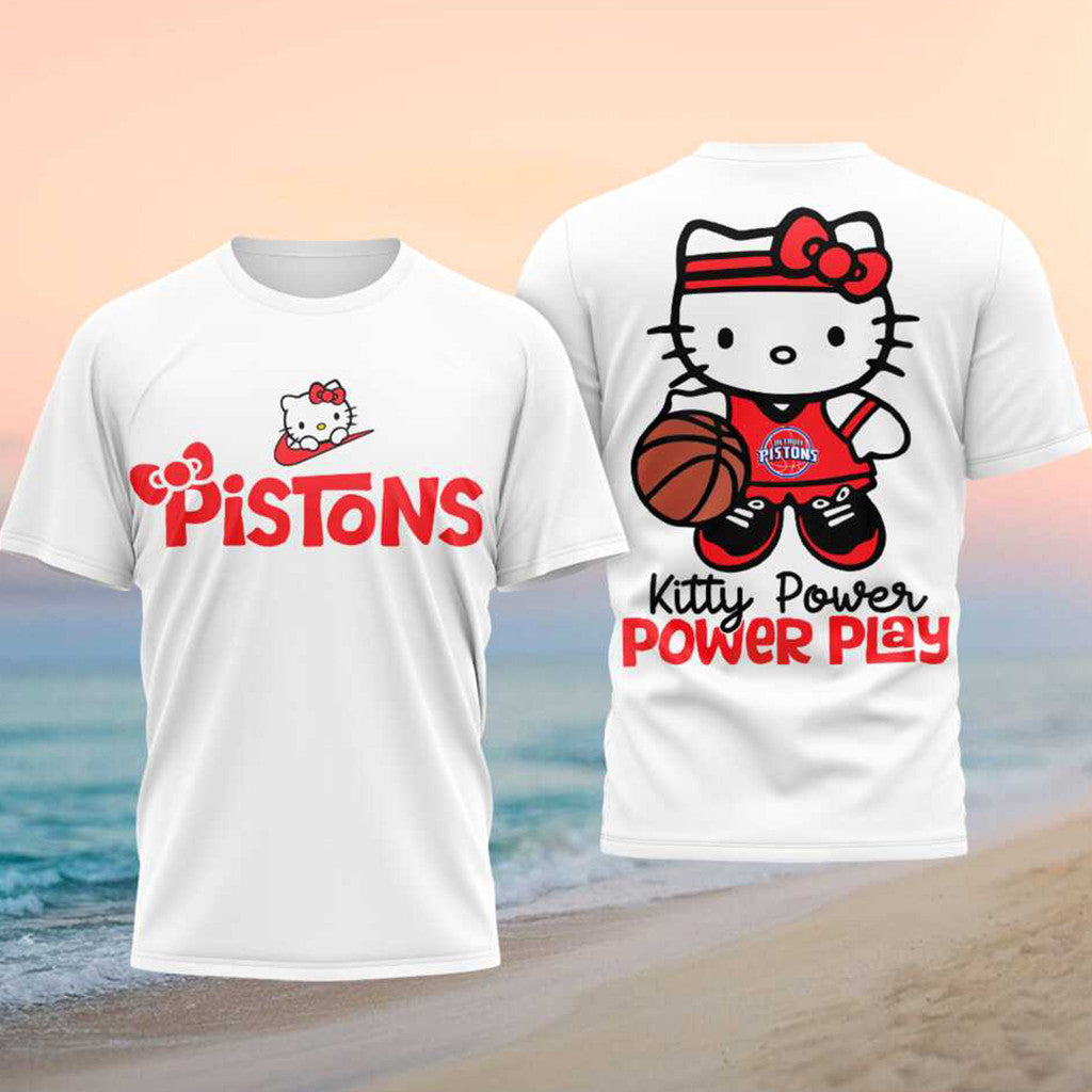 Detroit Pistons Hello Kitty Power Play Event 2026 Shirt Detroit Pistons Merch Gift For Fans - Merchluma