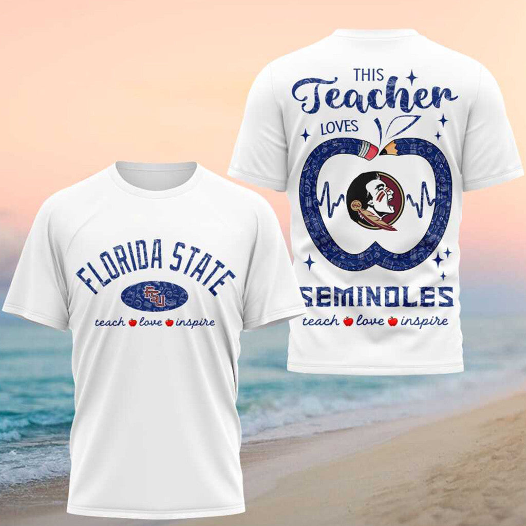 Florida State Seminoles Teach Love Inspire Tour 2026 Shirt Seminoles Merch Teachers Present - Merchluma