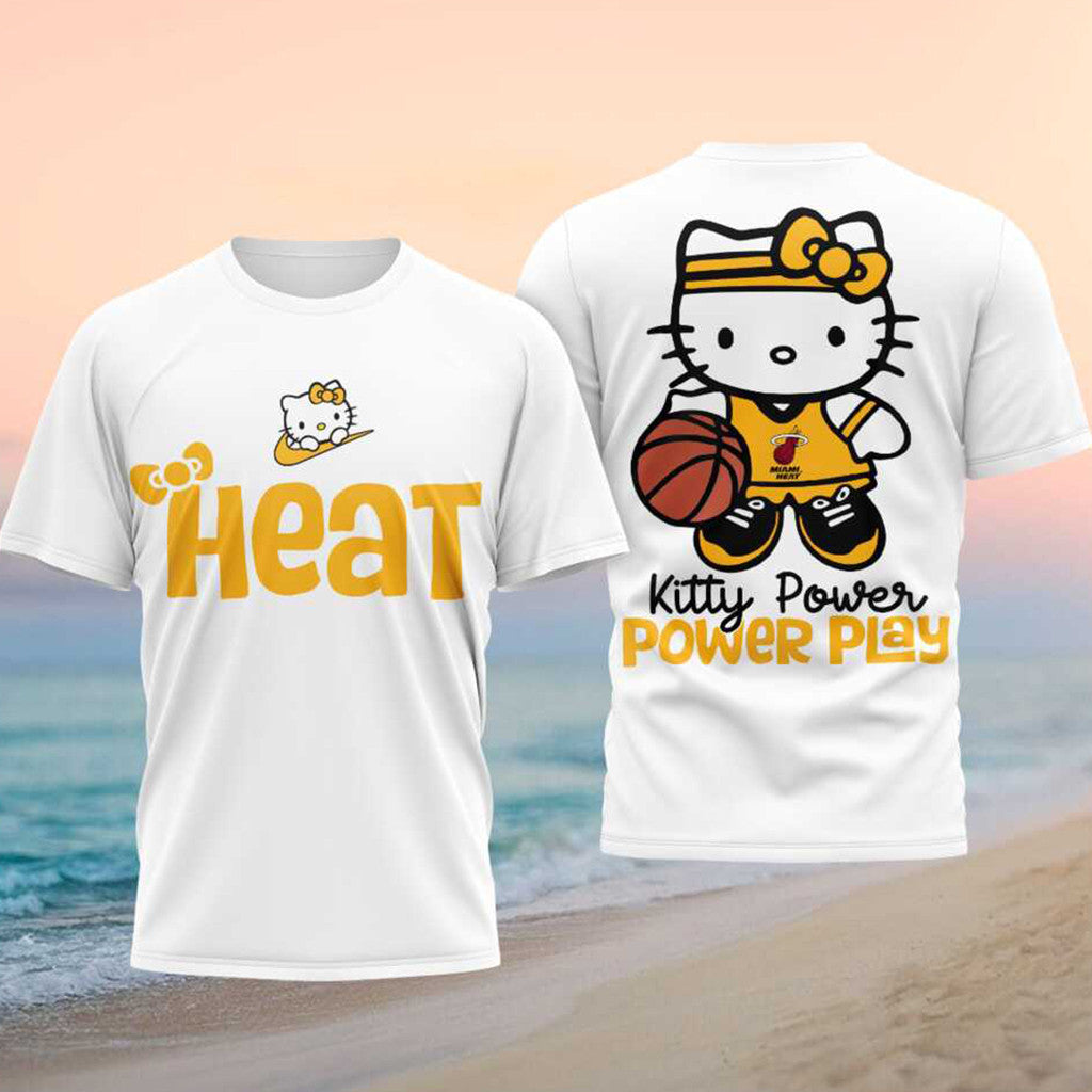 Hello Kitty Miami Heat Power Play Event 2026 Shirt Miami Heat Merch Gift For Basketball Lover - Merchluma