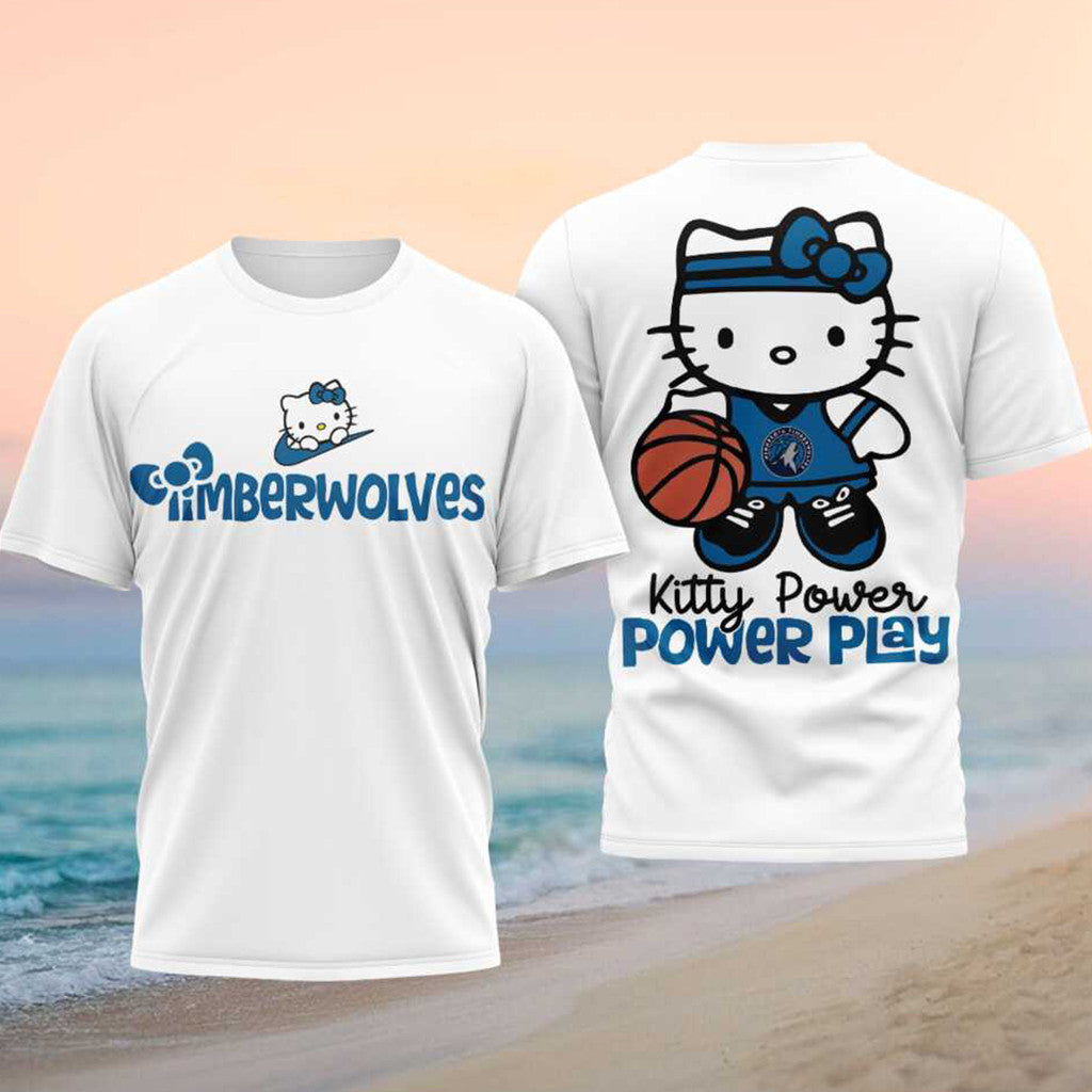 Hello Kitty Minnesota Timberwolves Power Play Event 2026 Shirt Timberwolves Merch Fan Gifts - Merchluma