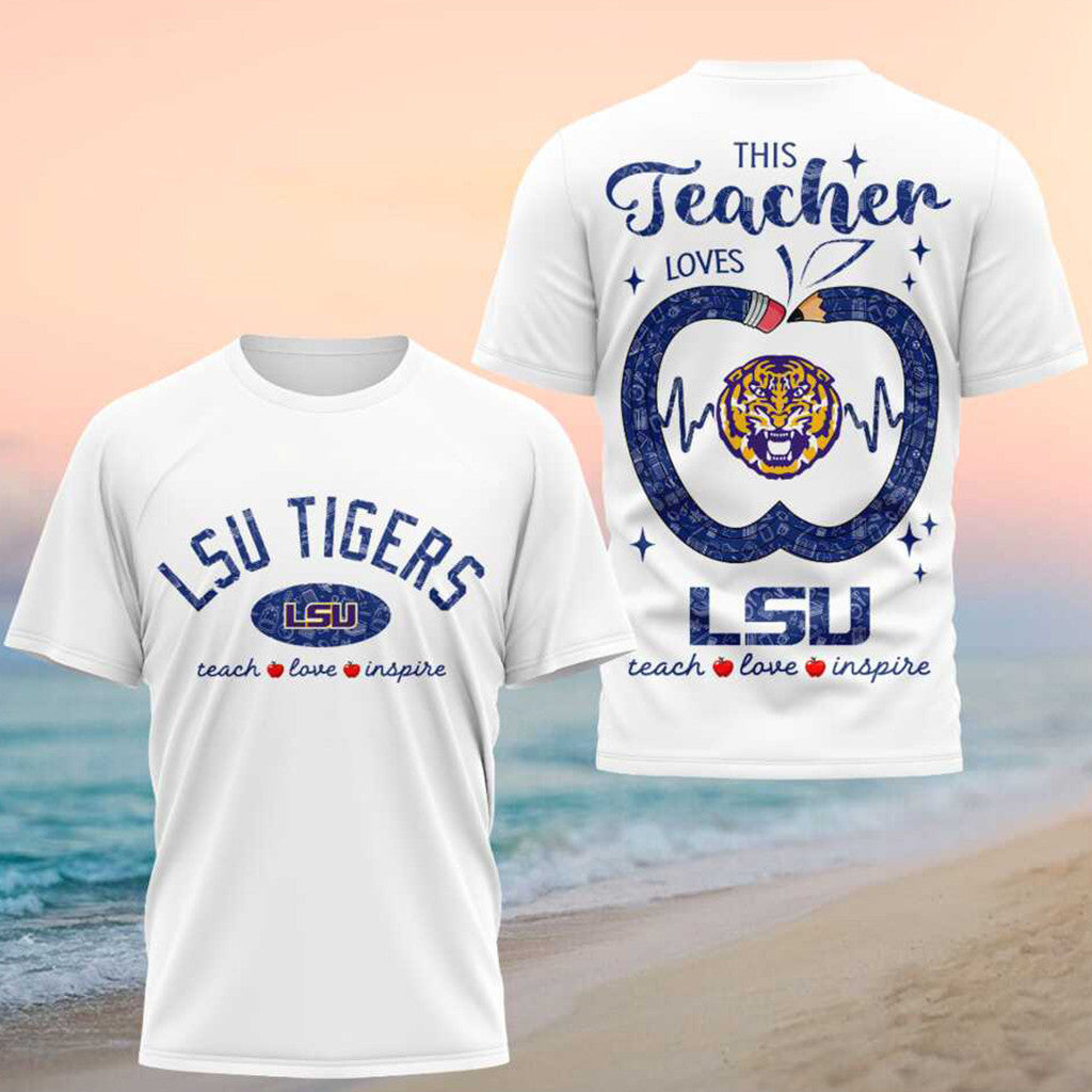 LSU Tigers Teach Love Inspire 2026 Teacher Shirt LSU Tigers Merch Teacher Appreciation Gifts - Merchluma