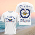 Michigan Wolverines Teach Love Inspire 2026 Teacher Shirt Wolverines Merch Gift For Teacher - Merchluma