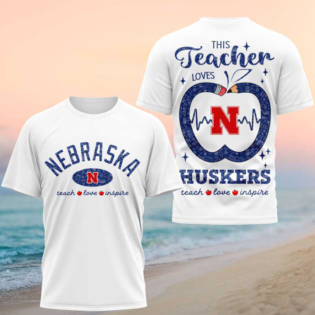 Nebraska Huskers Teach Love Inspire Tour 2026 Shirt Nebraska Huskers Merch Gift For Teachers - Merchluma