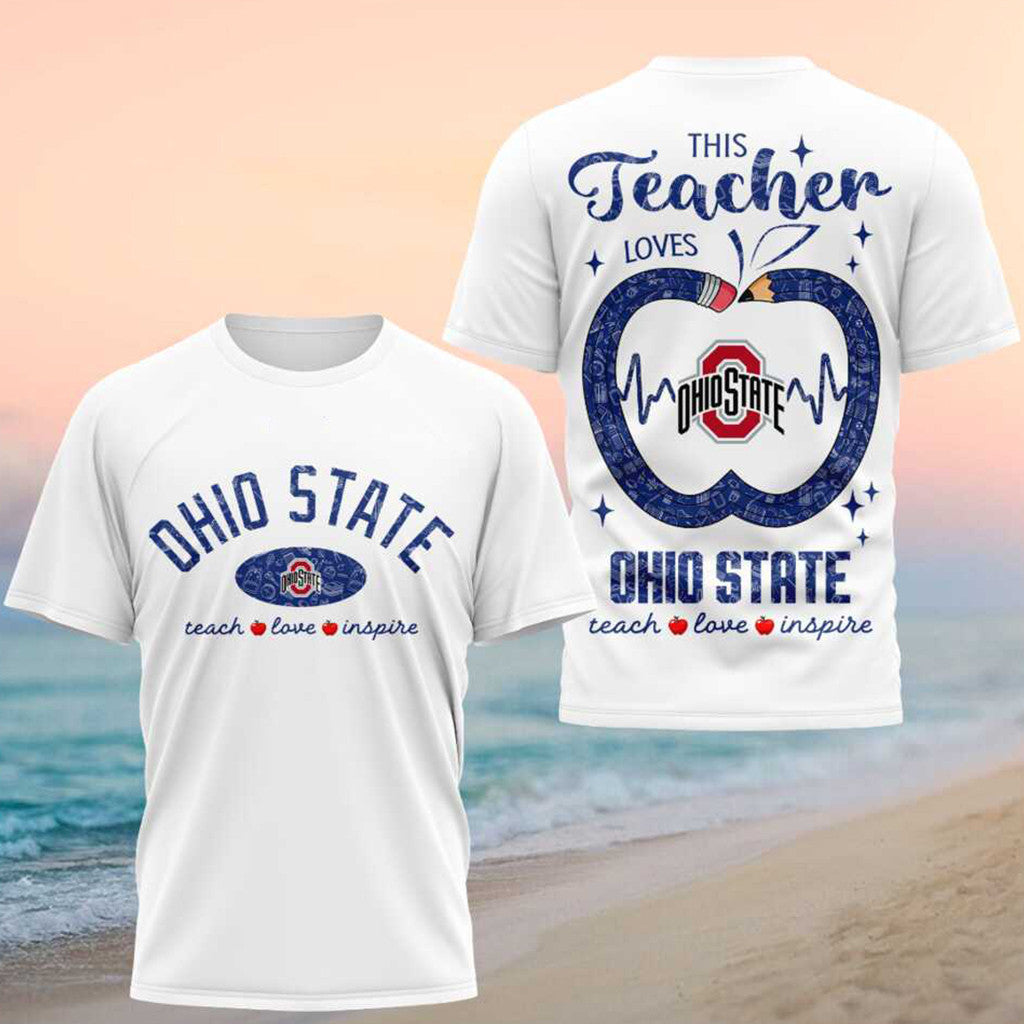 Ohio State Buckeyes Teach Love Inspire Tour 2026 Shirt Buckeyes Merch Thoughtful Teacher Gifts - Merchluma