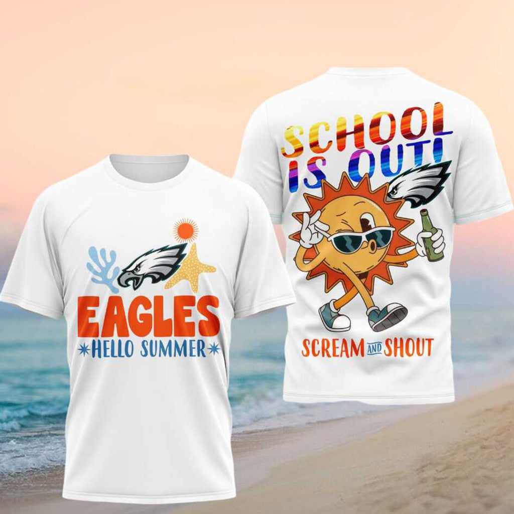 Philadelphia Eagles Hello Summer School Is Out 2026 Shirt Philly Eagles Merch Football Fan Gift - Merchluma