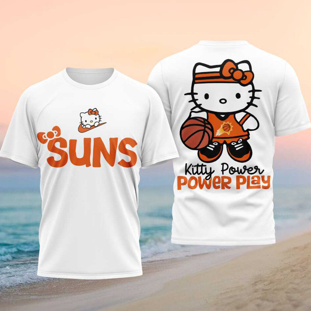 Phoenix Suns Hello Kitty Power Play 2026 Shirt Phoenix Suns Merch Basketball Fan Gift Ideas - Merchluma