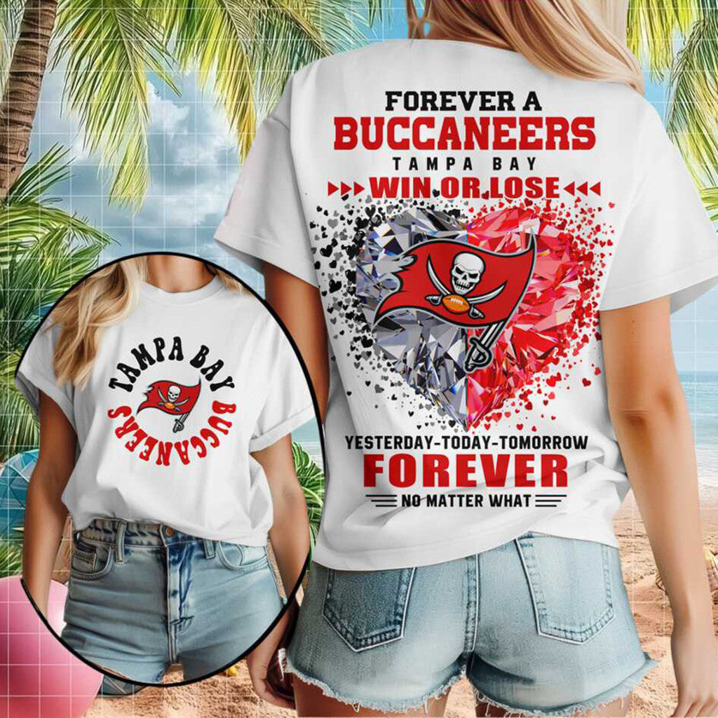 Tampa Bay Buccaneers Diamond Heart Win Or Lose T-Shirt 2026 Buccaneers Merch Gift For Fans - Merchluma