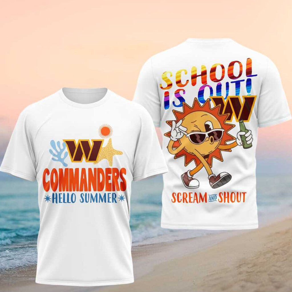 Washington Commanders Hello Summer School Is Out 2026 Shirt Commanders Merch Gift For Fans - Merchluma